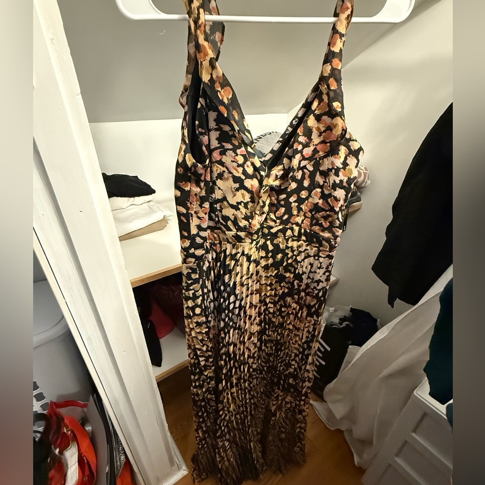 Guess Black and Brown Patterned Maxi Dress